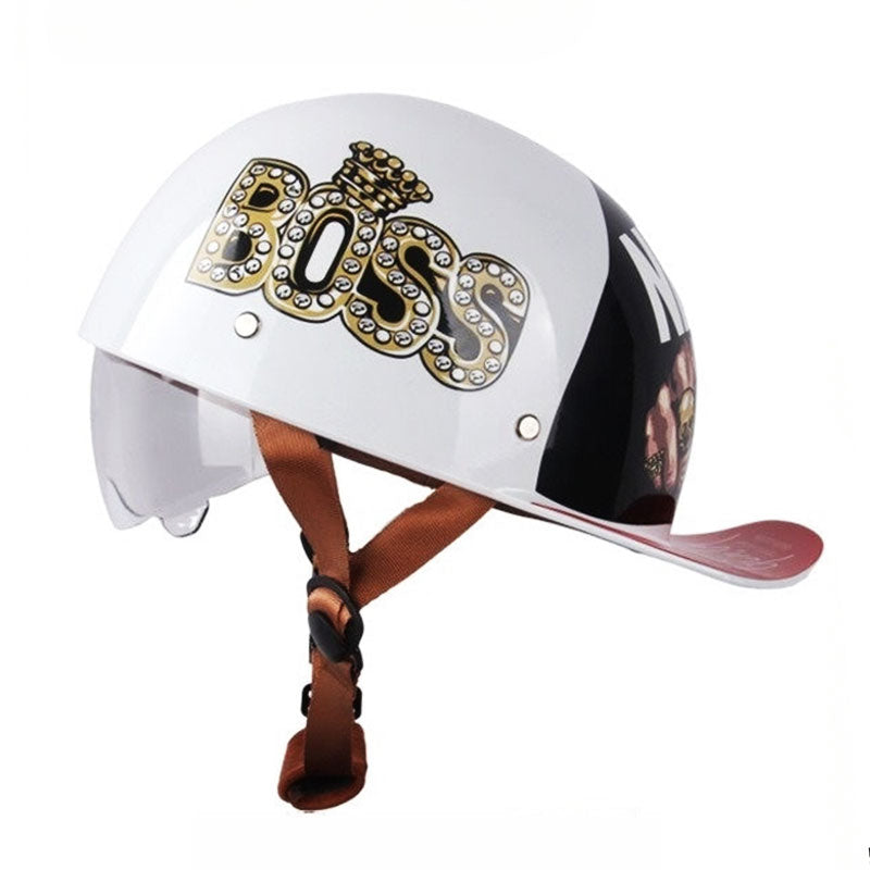 Retro cruiser motorcycle half helmet- I07