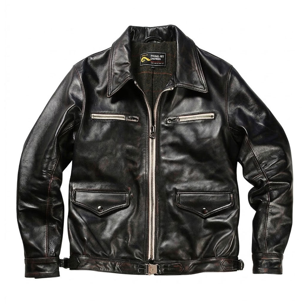 Retro WWII Hartmann German Flight Leather Jacket-A44
