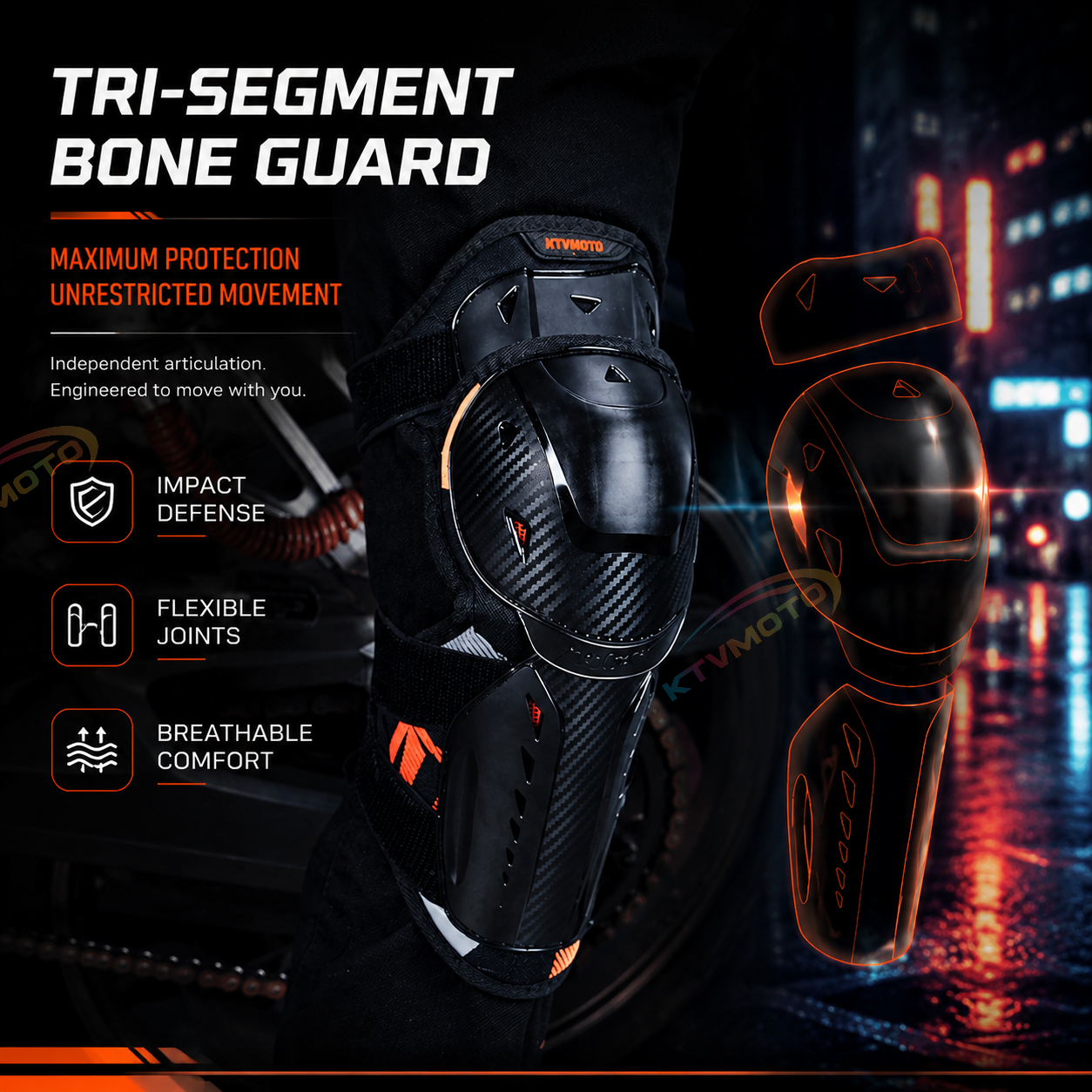 Motorcycle protective knee guards-Y37