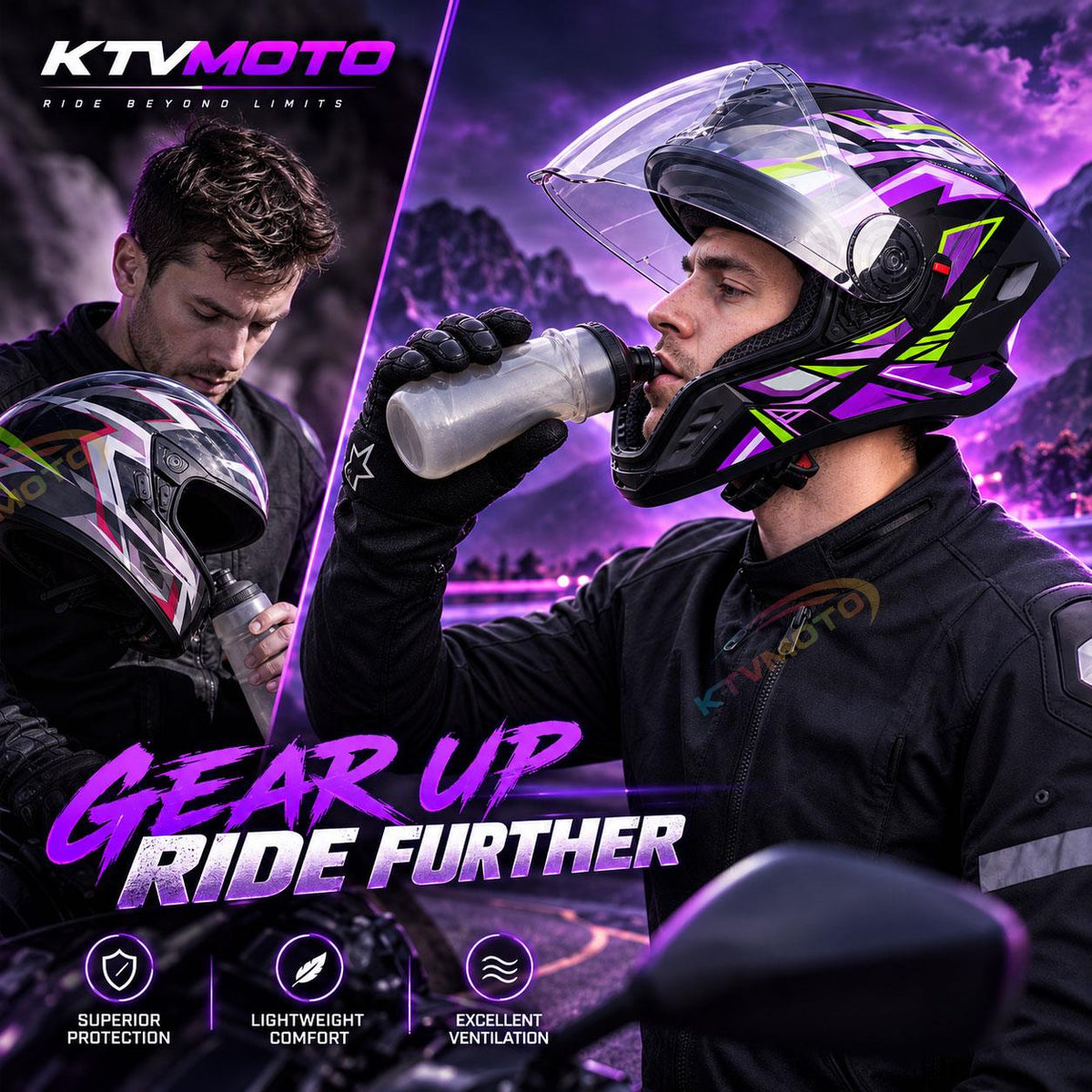 All-season full-face helmet with dual visors-I278