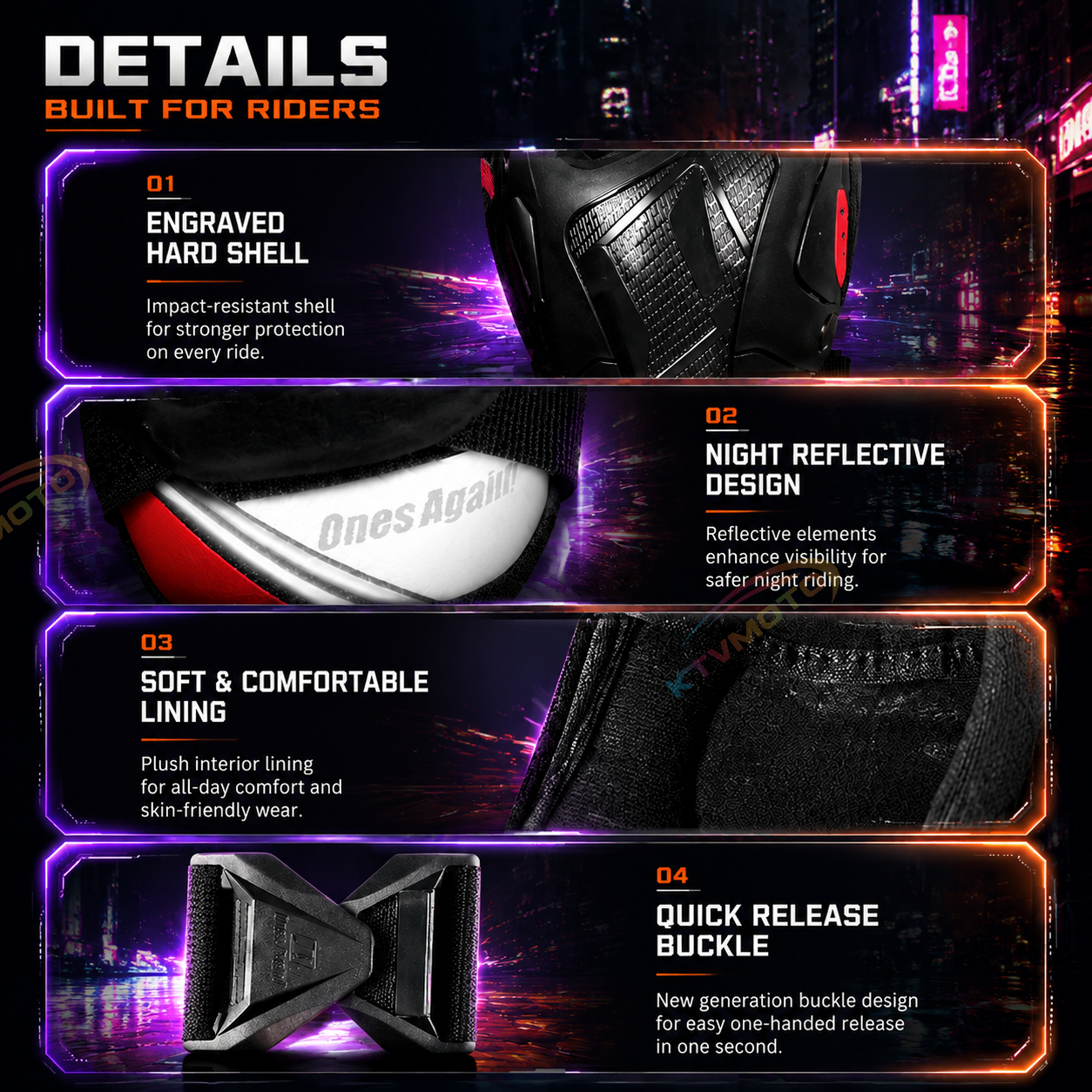 CE-Rated Motorcycle Riding Knee Guards-Y38