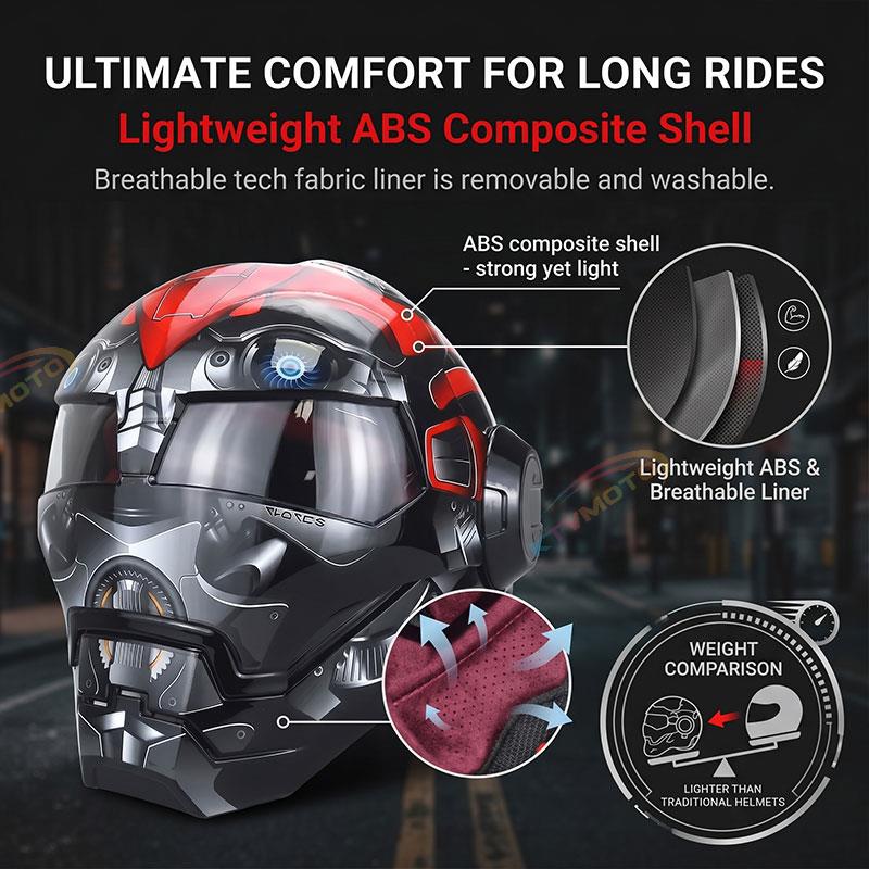 Sci-Fi Robot-Style Full-Face Helmet-I11
