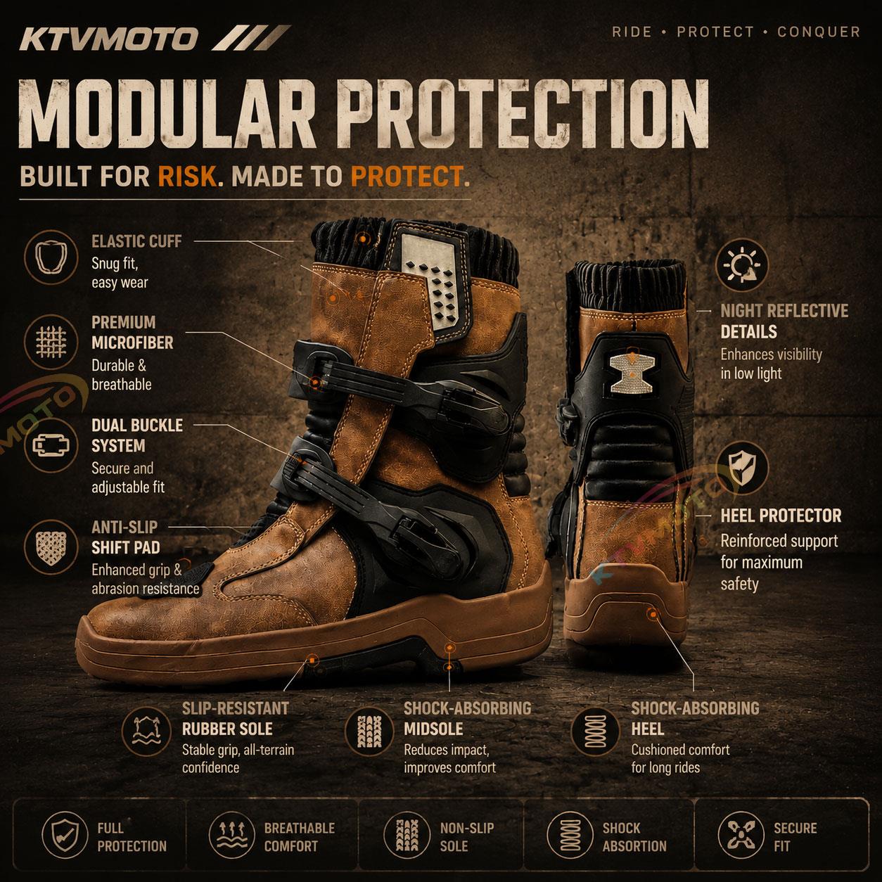 Professional Anti-Slip and Impact-Resistant Off-Road Motorcycle Boots-K170