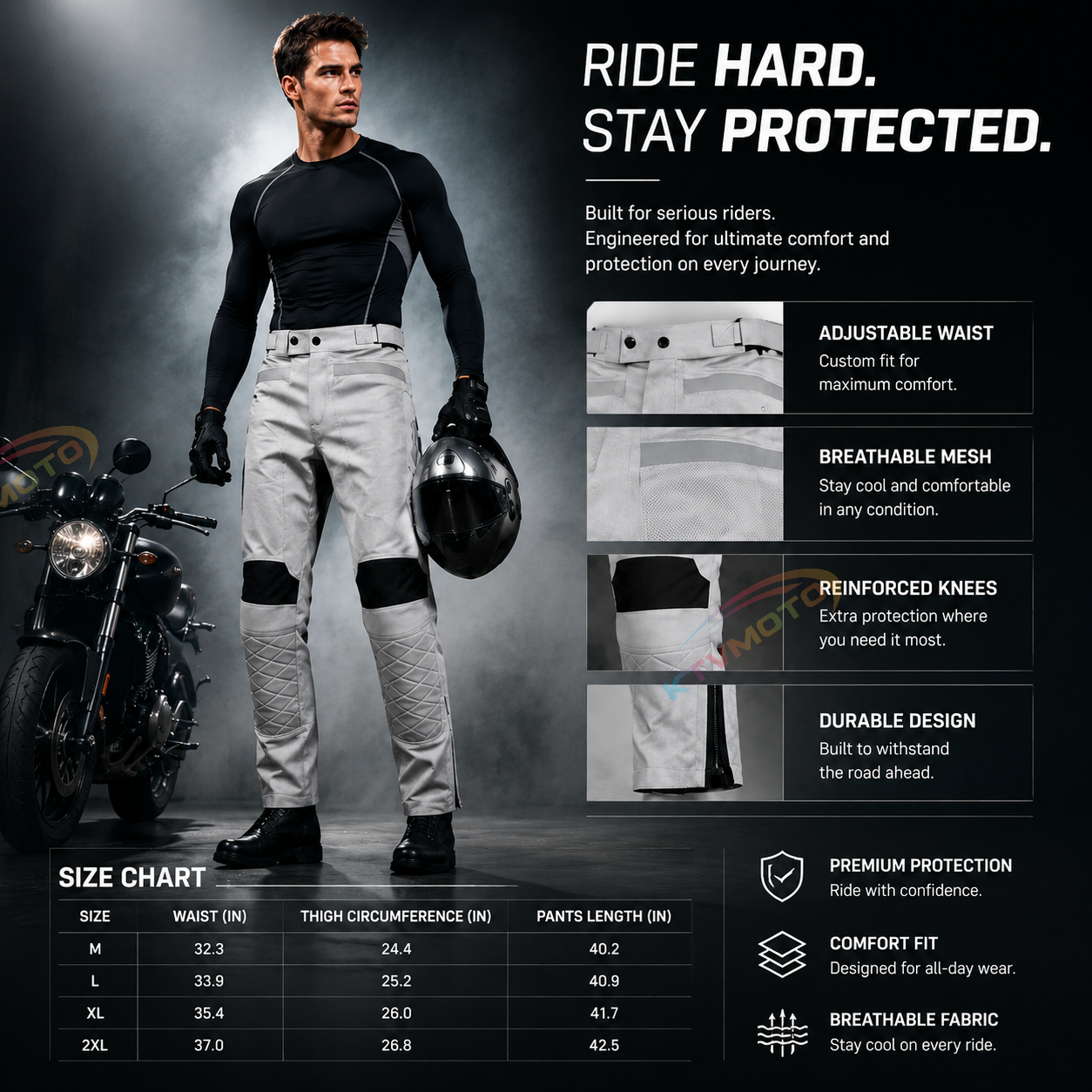 Breathable casual motorcycle riding pants-J97