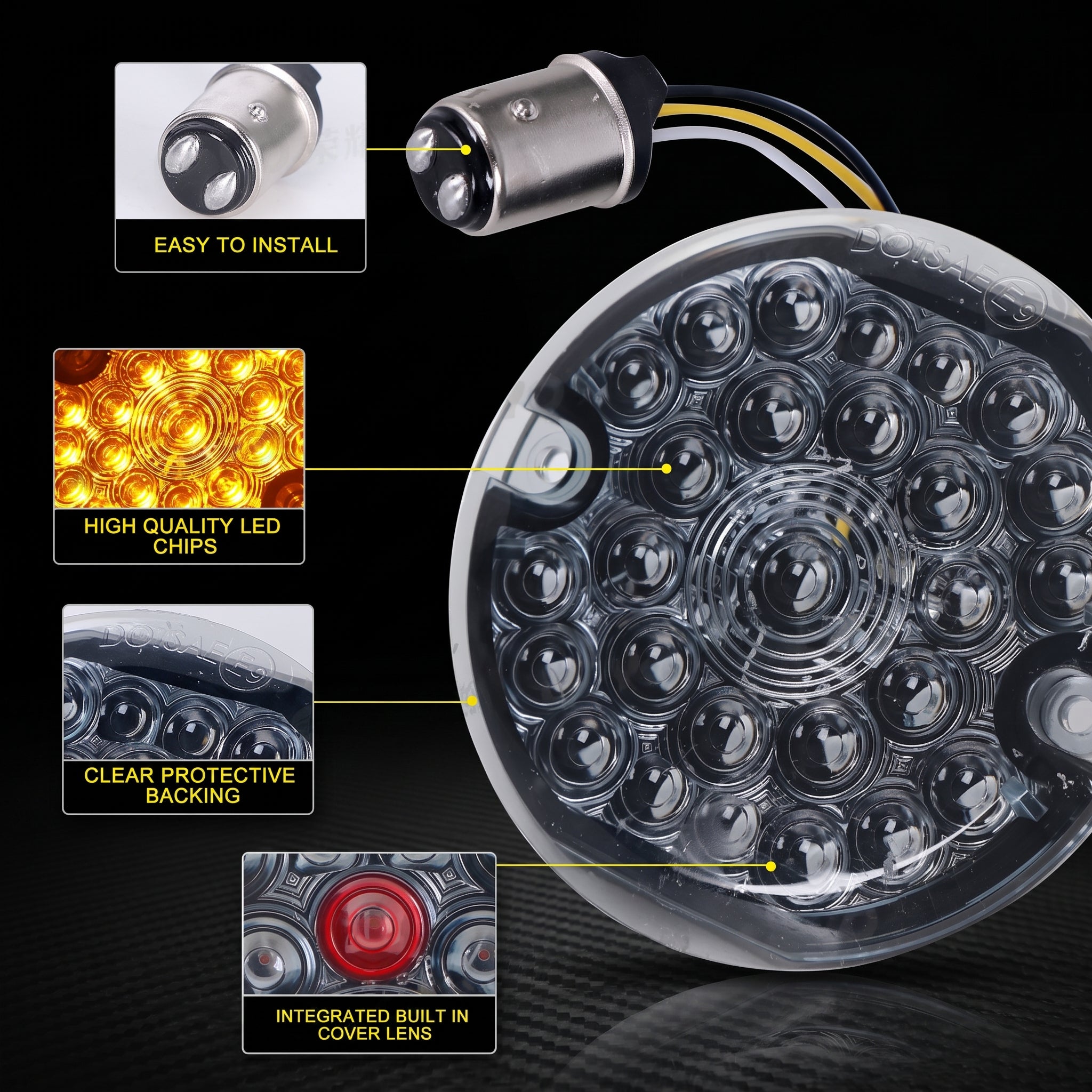 1157 LED Peacock Turn Signal Lights for Harley Moto – D21