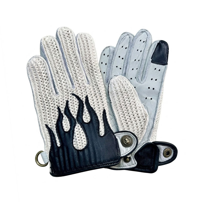 Retro Flame Motorcycle Touchscreen Gloves-G68