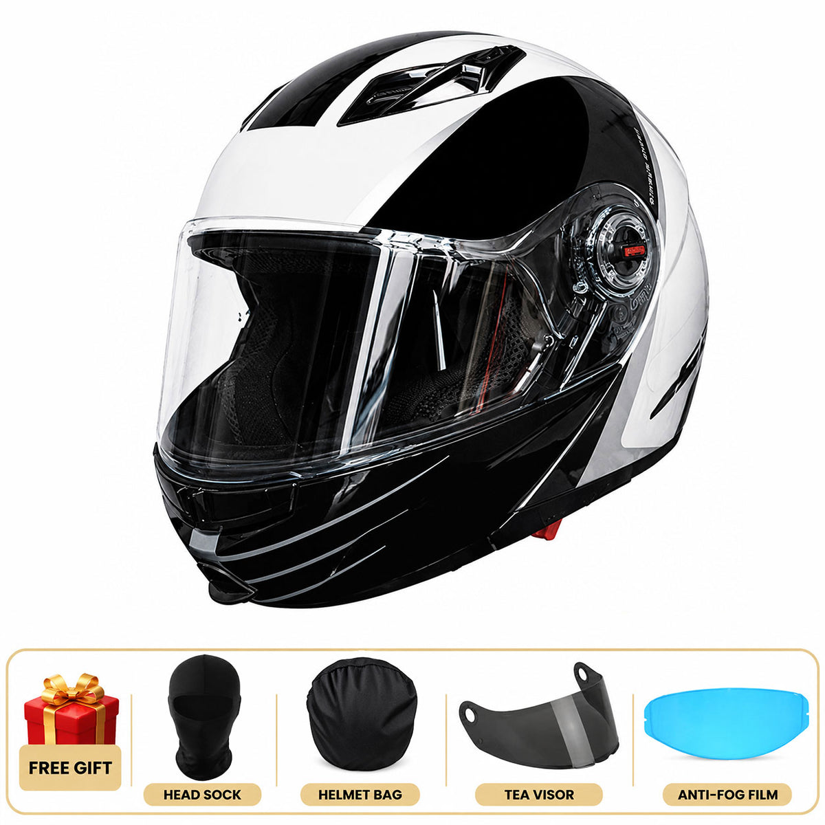 Modular Motorcycle Helmet with Dual Visors for Touring-I311