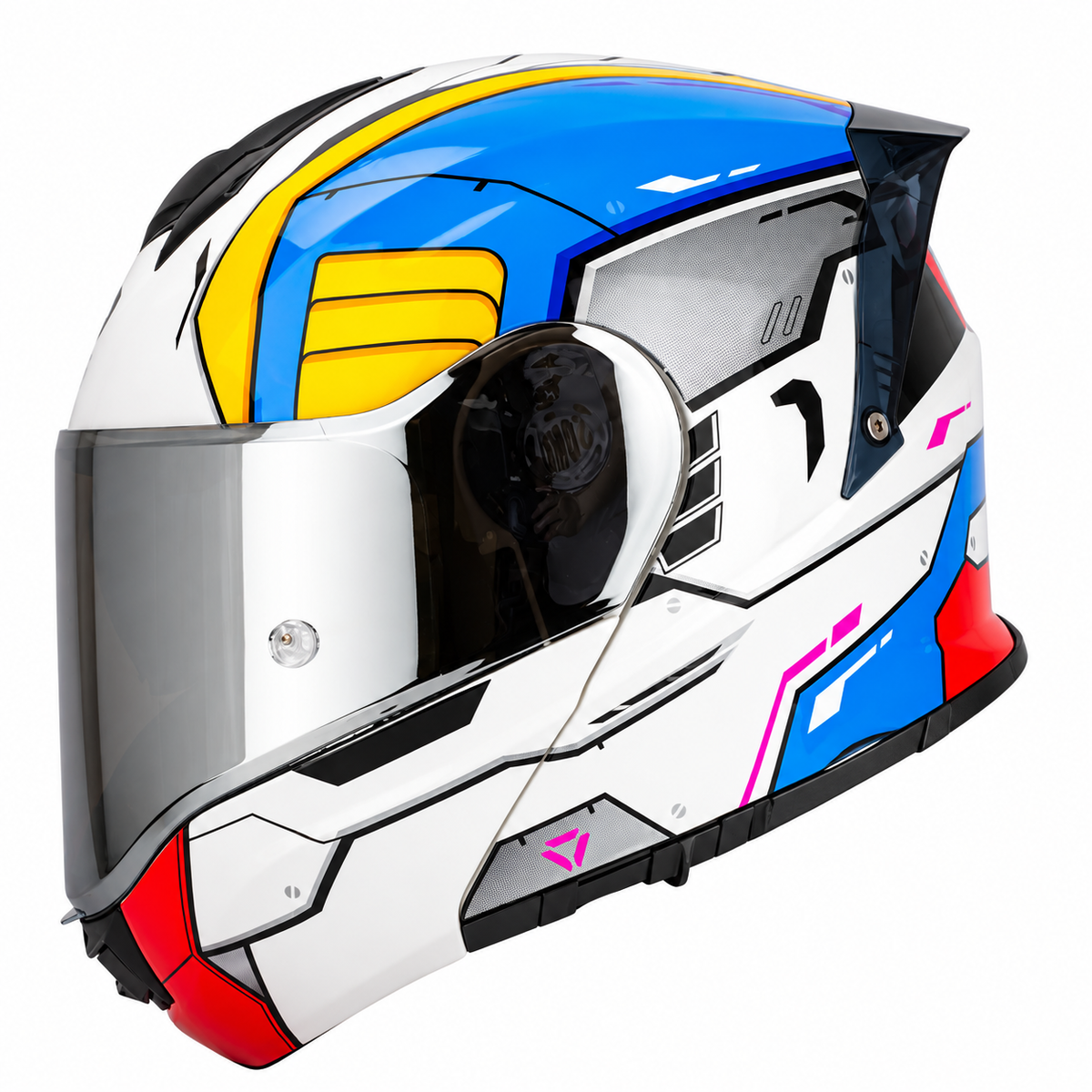 Big-Size Racing-Grade Modular Flip-Up Motorcycle Helmet with Dual-Visor Design - I289