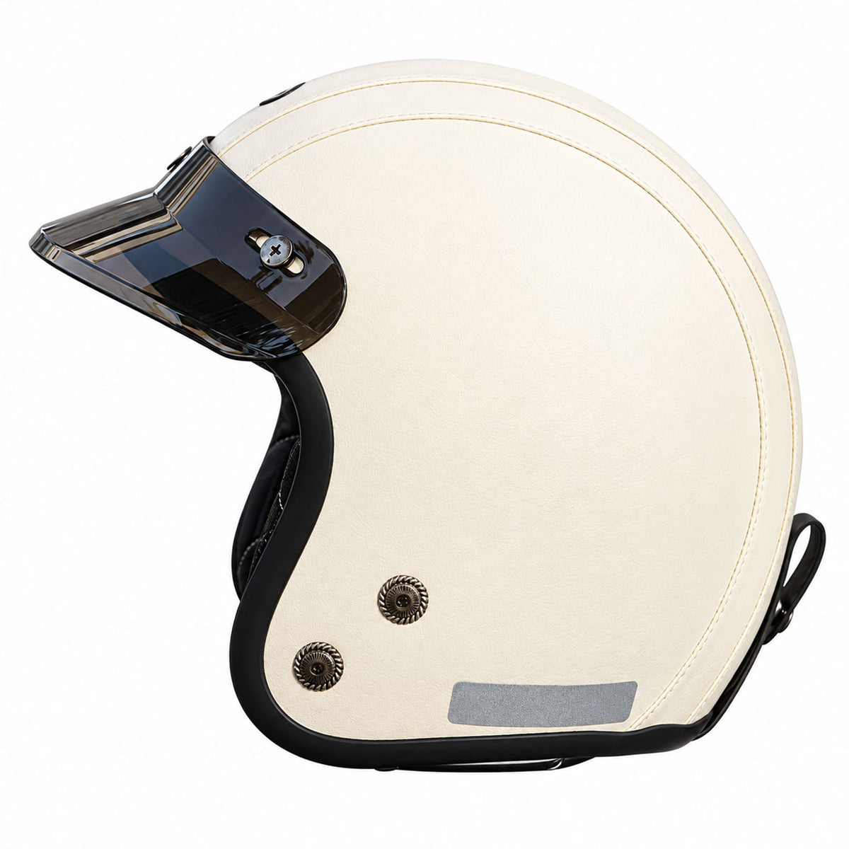 Retro-style leather-finish multi-functional modular motorcycle helmet-I284