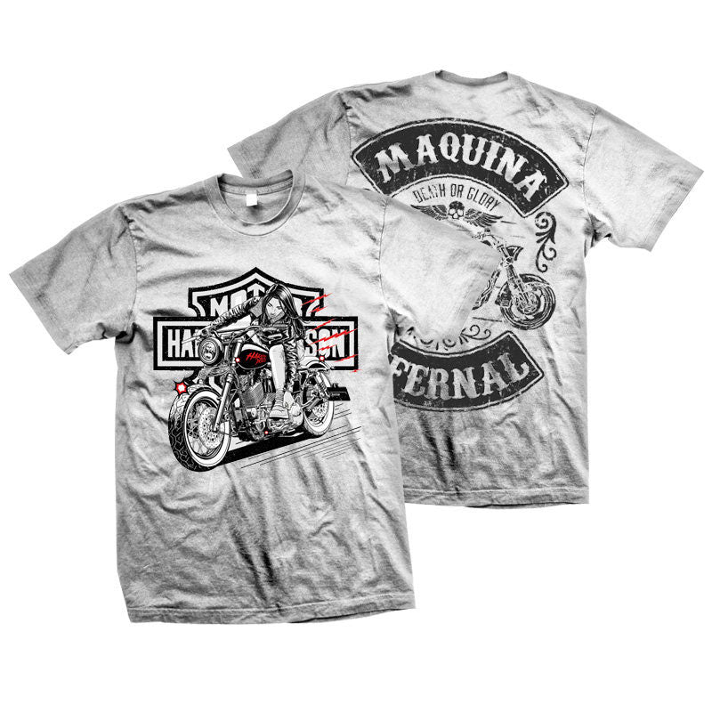 Heavyweight Retro Biker-Style Short-Sleeve T-Shirt - T01