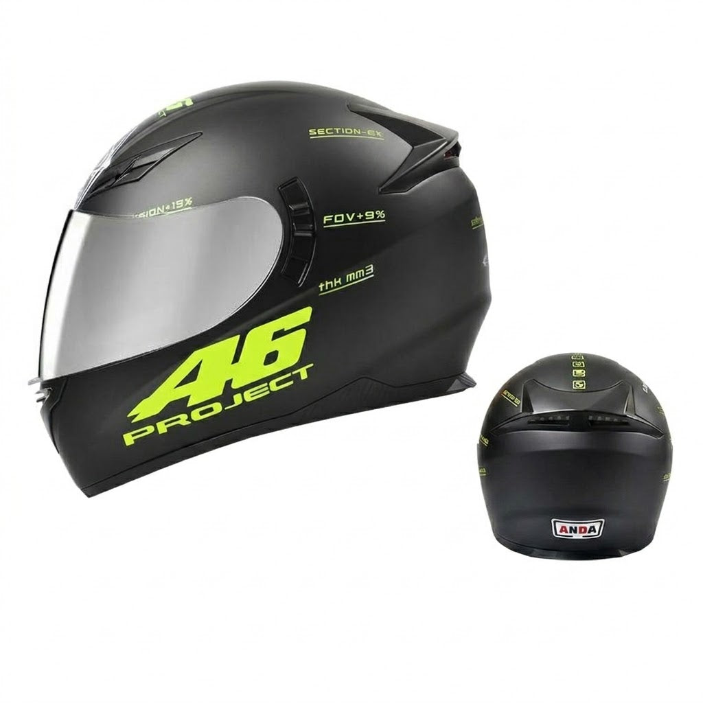 Retro full-face motorcycle helmet with goggles-I91