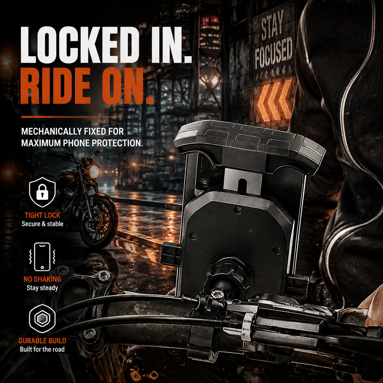 20W Wireless Charging Motorcycle Bicycle Holder-M24