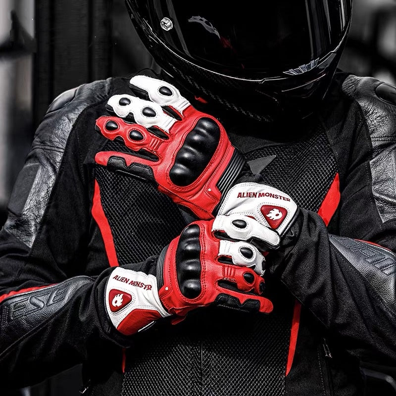 CE Warm Waterproof ESA Leather Cycling Gloves-G18