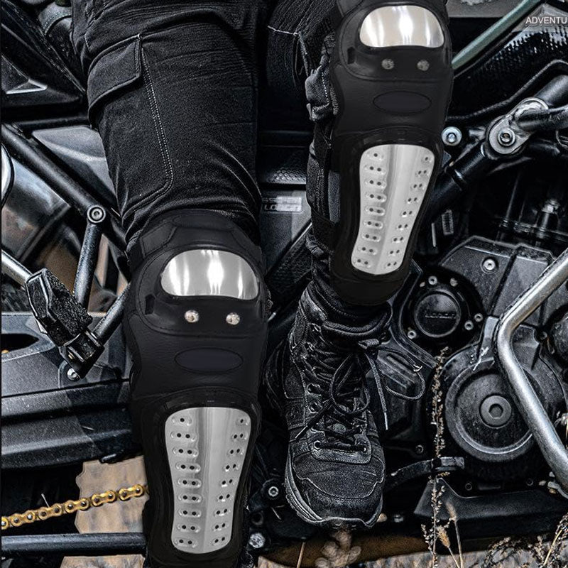 Stainless steel motorcycle elbow and knee pads kit-Y22