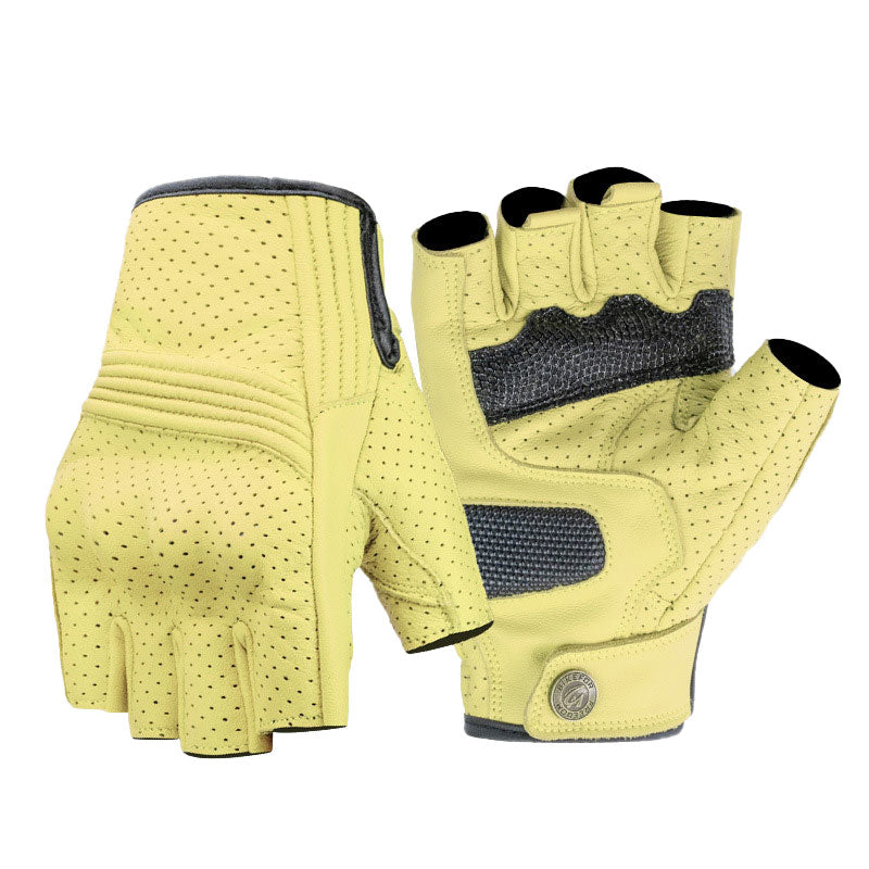 Genuine leather retro cruiser motorcycle gloves for all seasons-G95