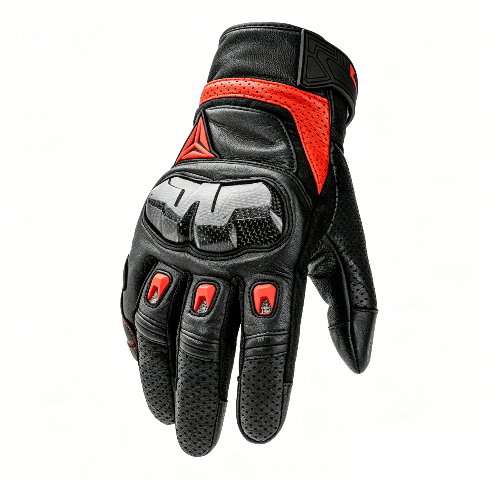 Breathable leather gloves with carbon fiber protective layer-G67
