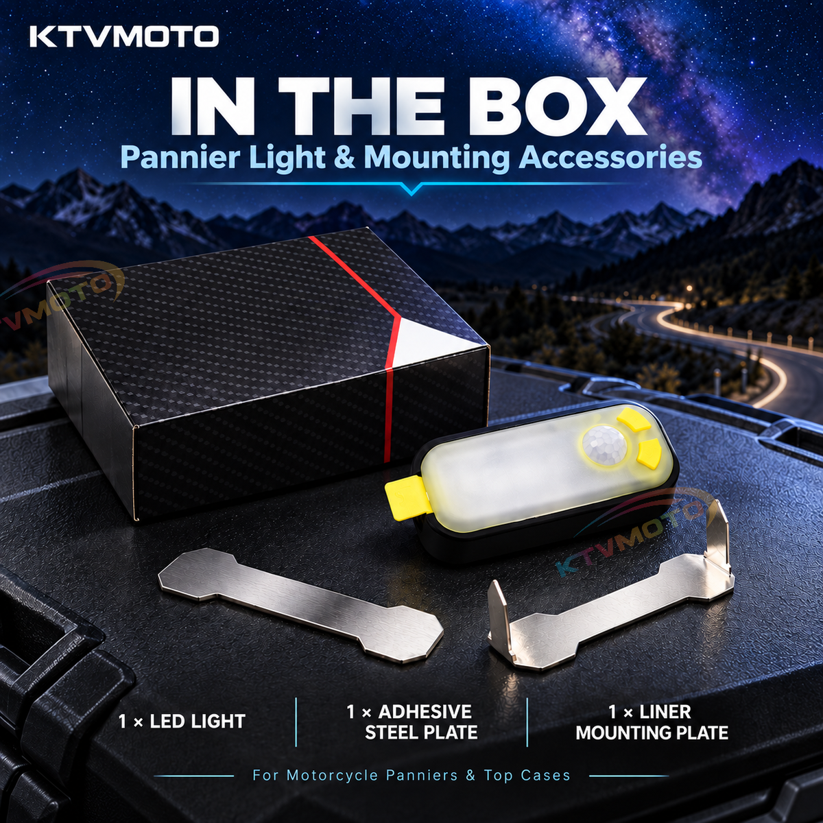 KTVMOTO Harley LED Pannier Motion Sensor Light USB-C Rechargeable-ML14