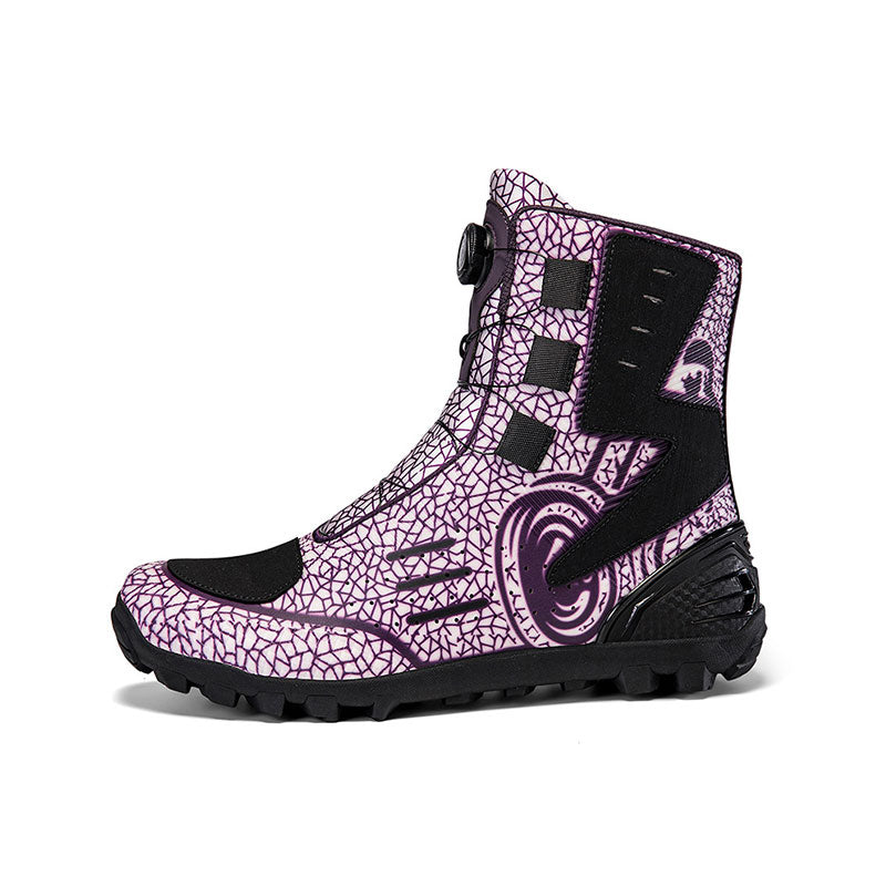 Distinctive Outdoor Motorcycle Boots with Crushed-Stone Texture-K106