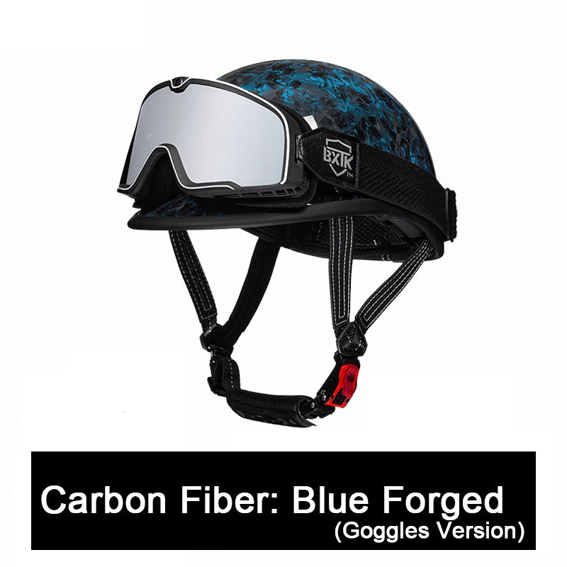 Carbon fiber motorcycle half-helmet cruiser helmet-I52