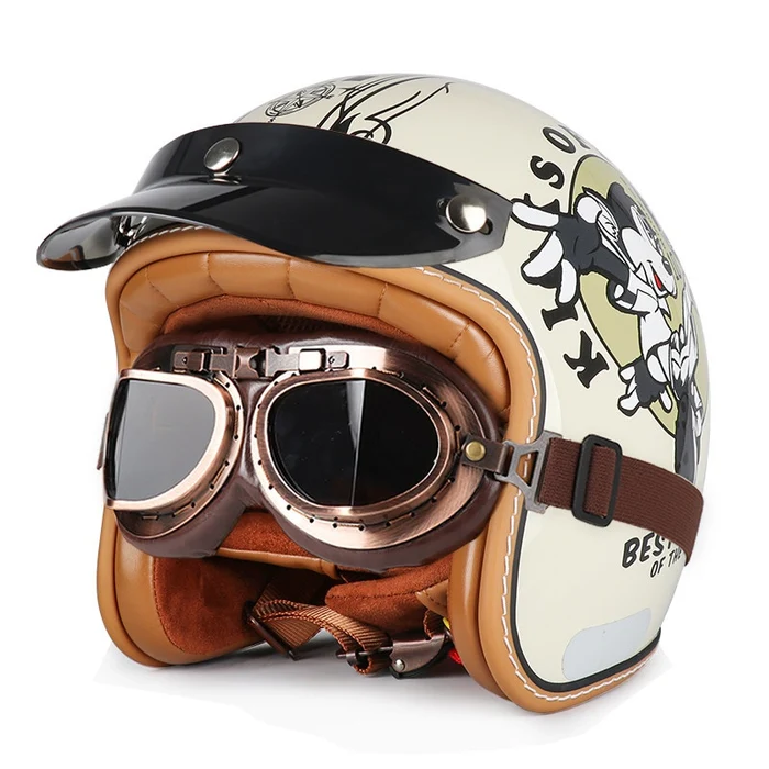 DOT Motorcycle Helmet 3/4 Half Helmet-I17