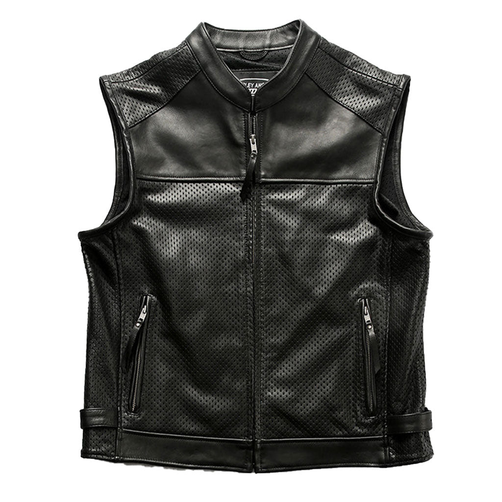 Harley Breathable Summer Mesh Leather Vest-A38
