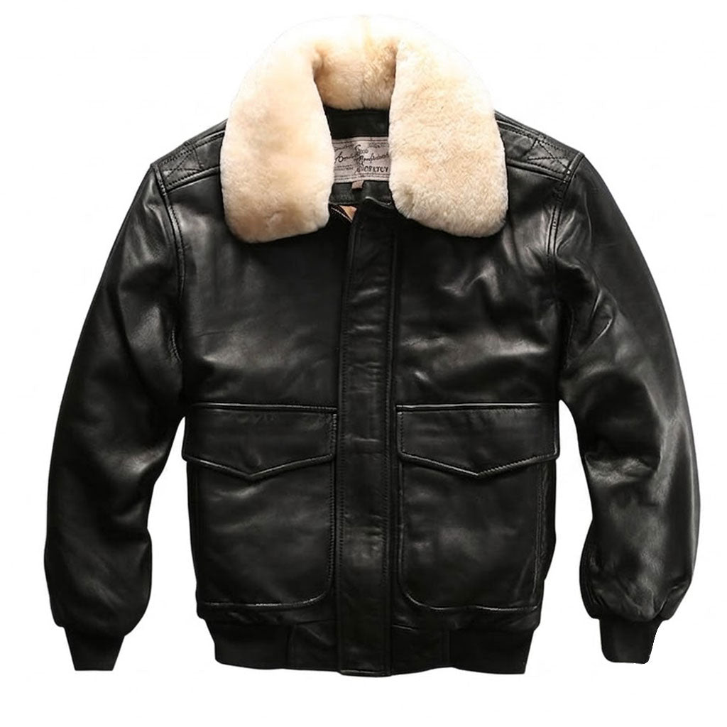 Genuine leather flight suit jacket-A51