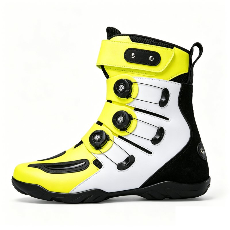 Rotatable buckle high-top motorcycle riding boots-K131