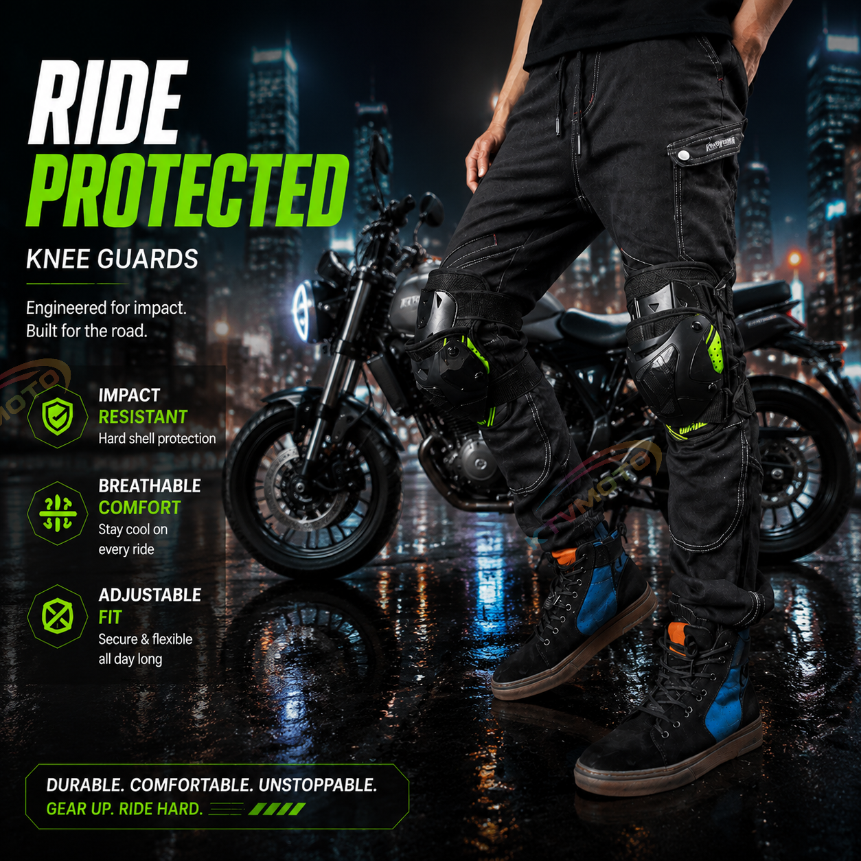 CE-Rated Motorcycle Riding Knee Guards-Y38