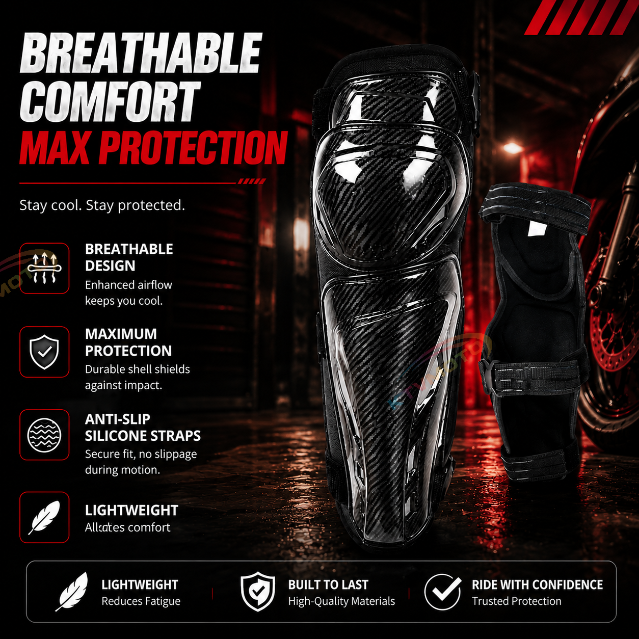 Motorcycle Carbon Fiber Knee Guards-Y36