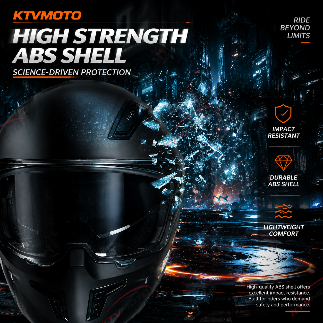 DOT-Certified Modular Motorcycle Helmet (Convertible Full-Face)-I165
