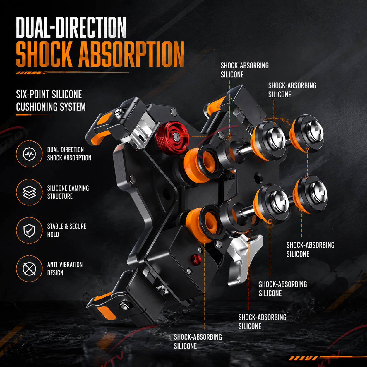 🔥Aluminum alloy double shock absorption mobile phone holder-M27
