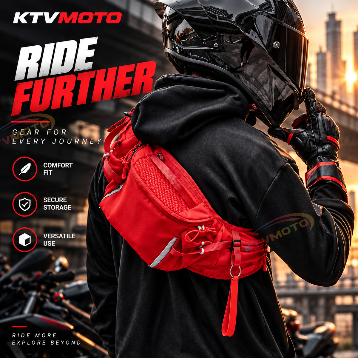 KTVMOTO Waterproof Motorcycle Waist/Crossbody Bag-B28