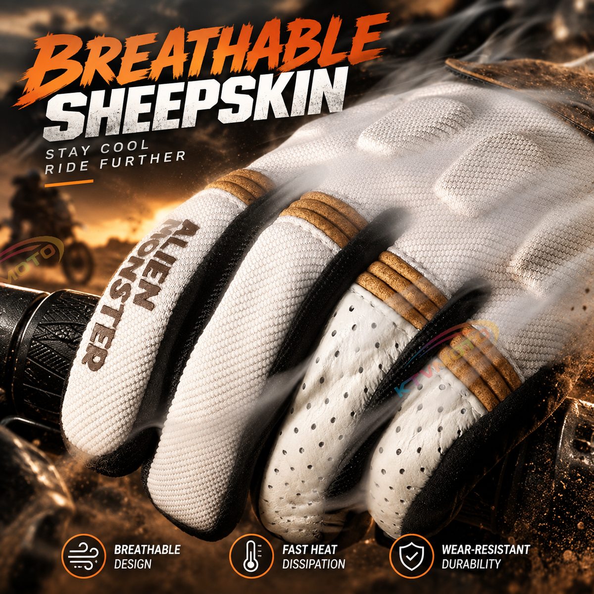 KTVMOTO DIY Retro Cruiser Touchscreen Motorcycle Gloves - G28