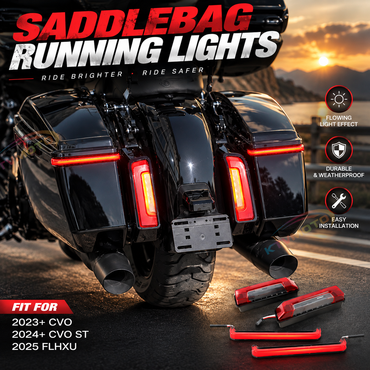 KTVMOTO Harley LED Sequential Saddlebag Lights-ML06