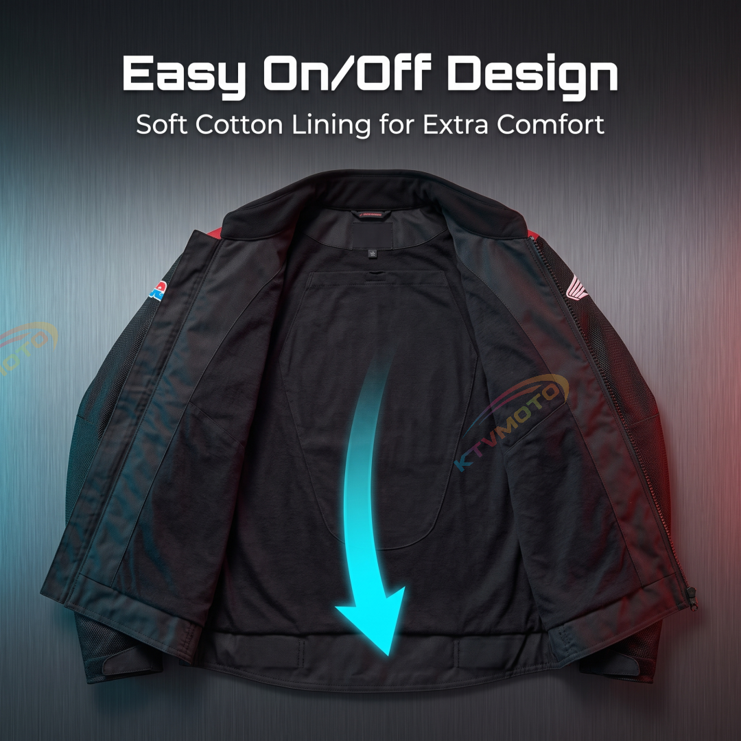 Breathable Mesh Commuter Motorcycle Riding Jacket with Impact Protection-J91