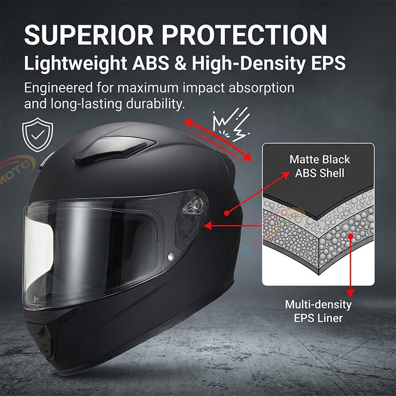 Full-face motorcycle helmet with ventilation holes WS-607