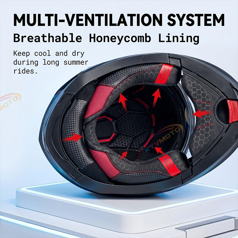 Modular motorcycle helmet with dual flip-up visor (DOT) approved-I66