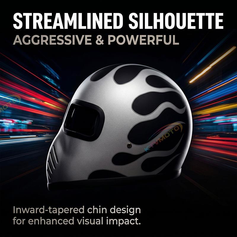 Full-face futuristic motorcycle helmet visor design-I37