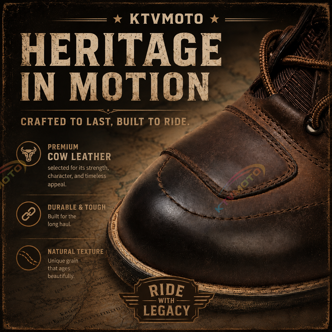 Retro motorcycle leather waterproof riding boots-K171