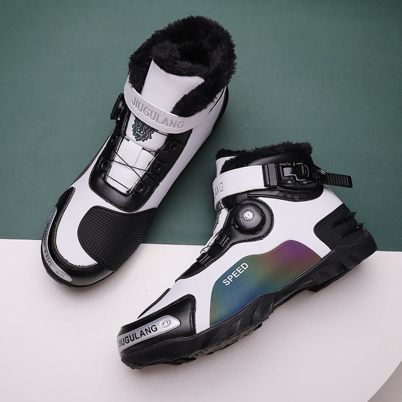 CE Certified Retro Genuine Leather Off-Road Motorcycle Boots - K15