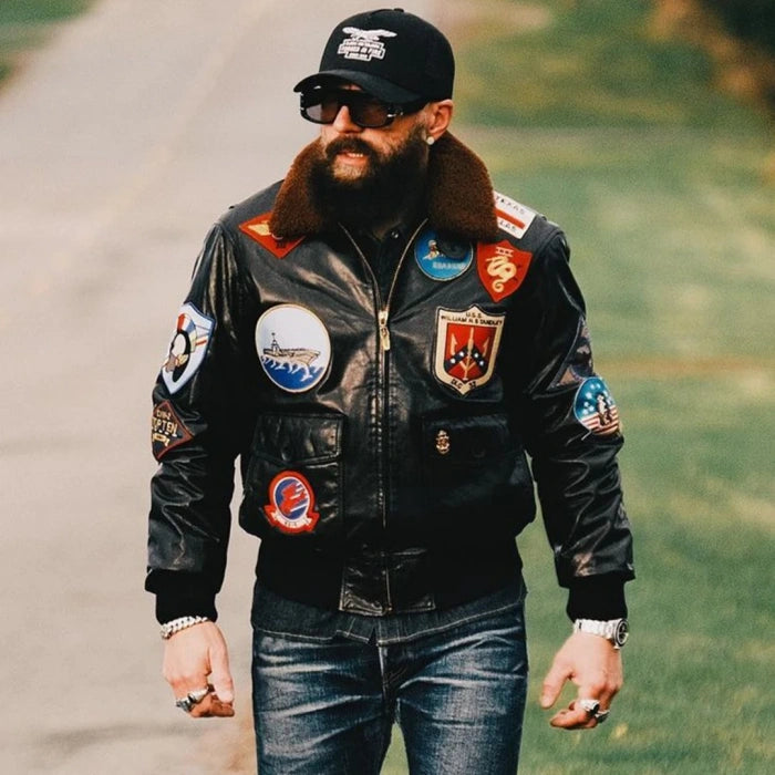 G1 flying cowhide jacket genuine leather casual jacket-A2