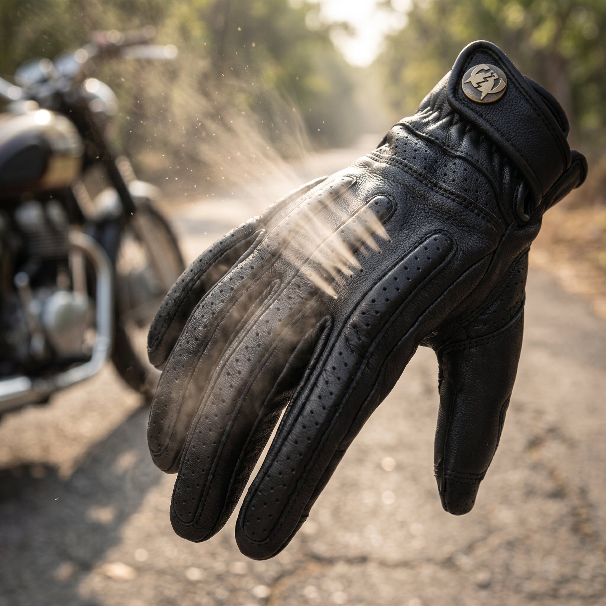Retro Cruiser Motorcycle Gloves Genuine Leather Sheepskin Harley Crashproof