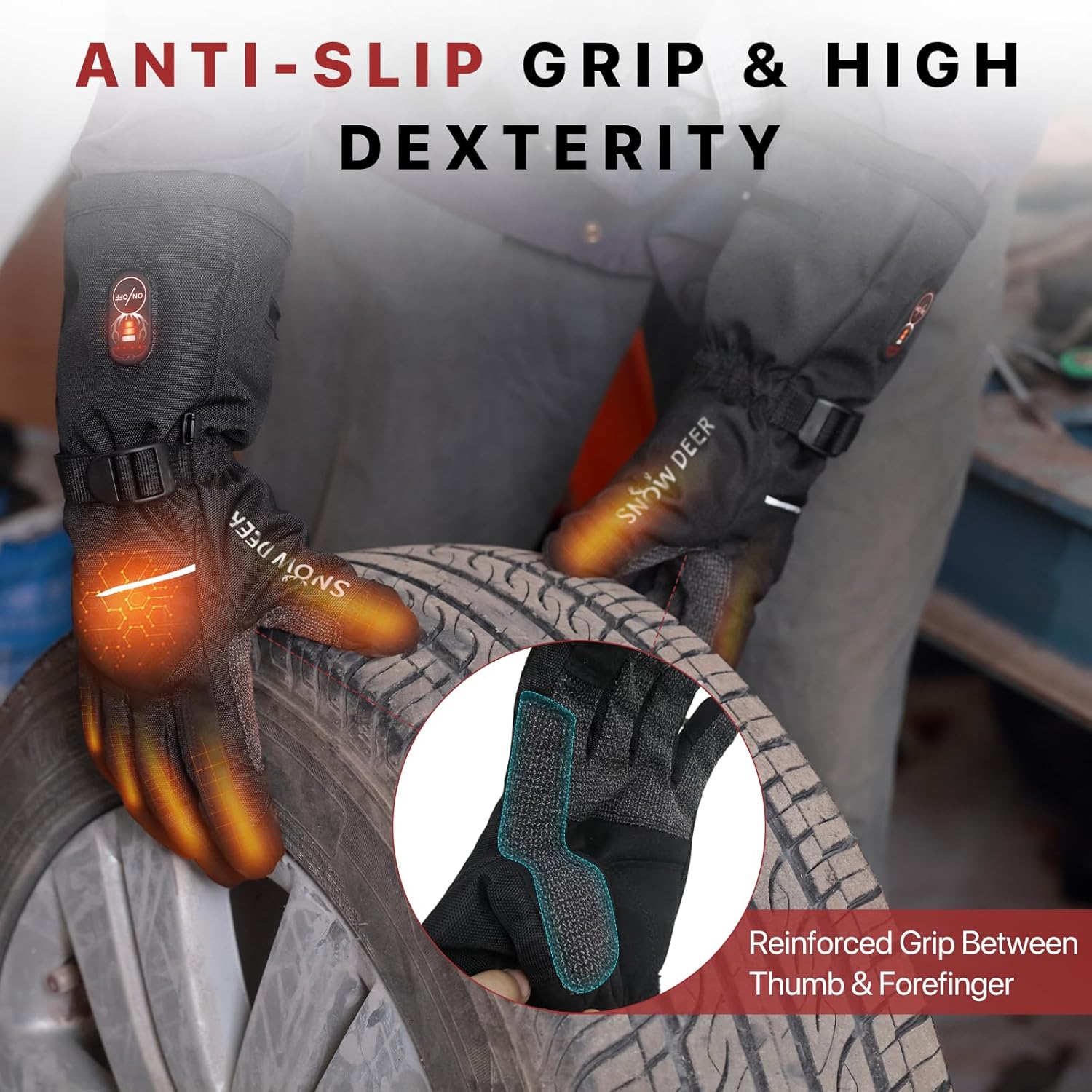 Heated Gloves for Men Women with Touchscreen for Winter Outdoor