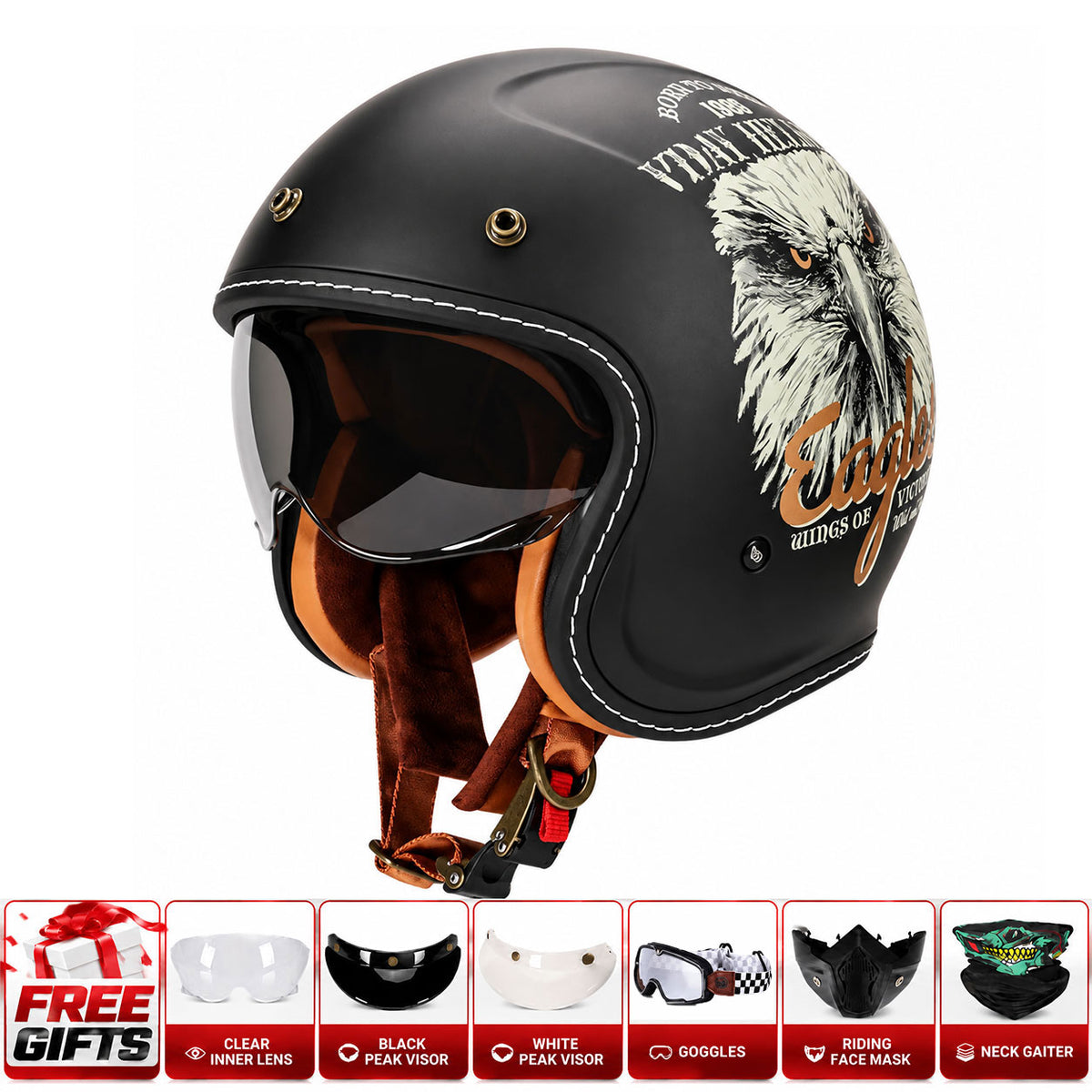 Retro-style graffiti cruiser motorcycle helmet-I303
