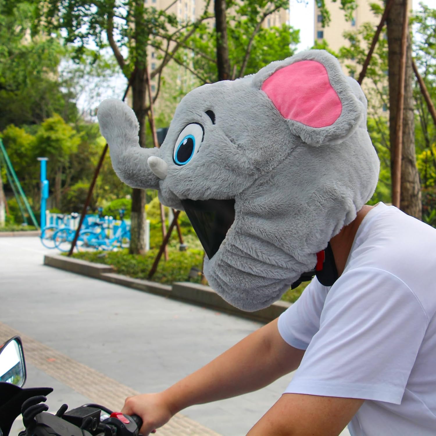 Funny motorcycle helmet covers-Elephant Gray
