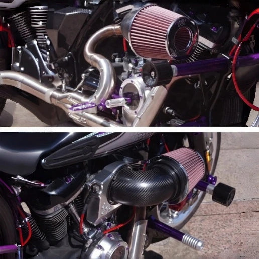 Mushroom Head Air Cleaner High Flow Performance Carbon Fiber Aluminum Washable Filter for 121CVO 117 Touring M8 Softail New
