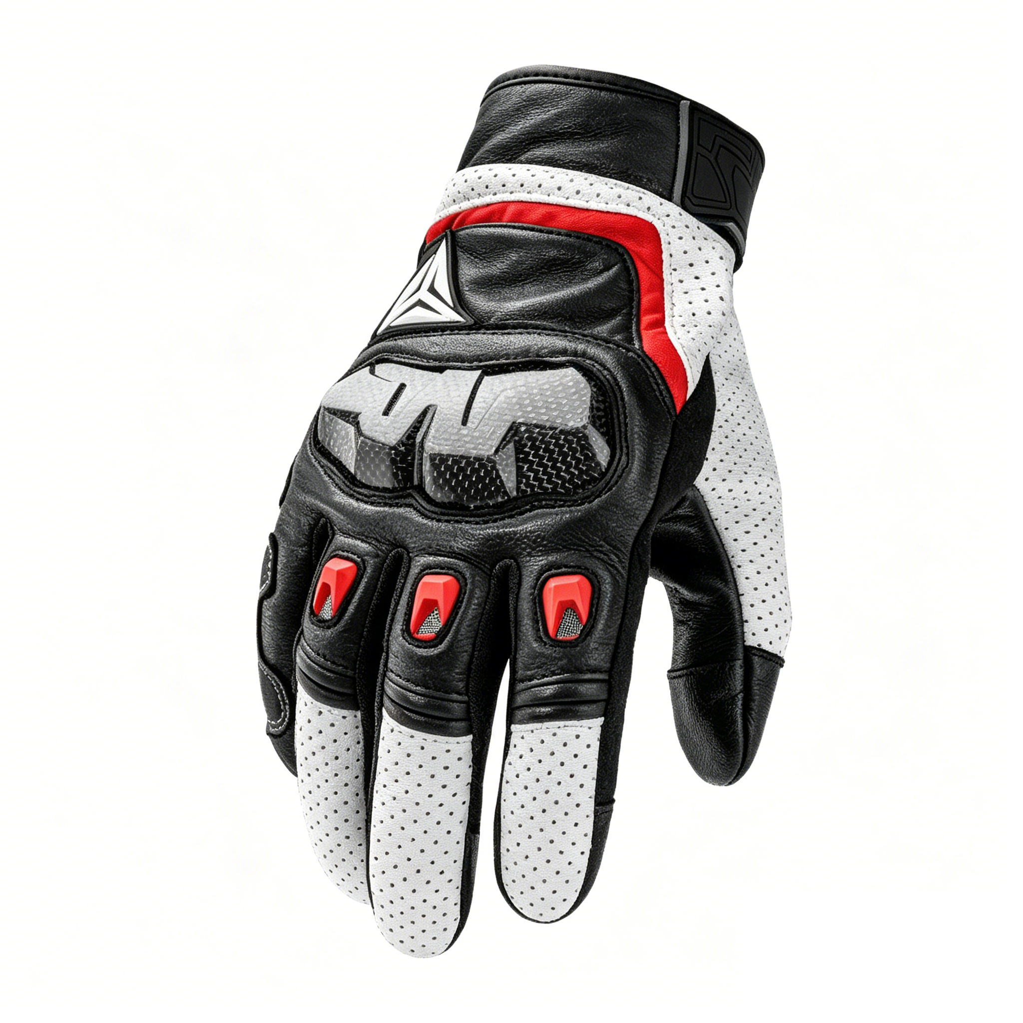 Breathable leather gloves with carbon fiber protective layer-G67