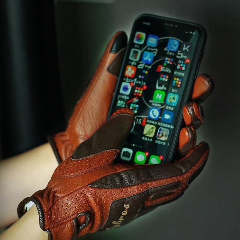 Vintage genuine leather motorcycle gloves-G35
