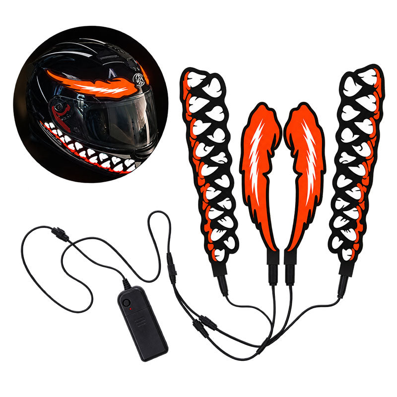 KTVMOTO Motorcycle Helmet Light Kit with Wings & Teeth-D25