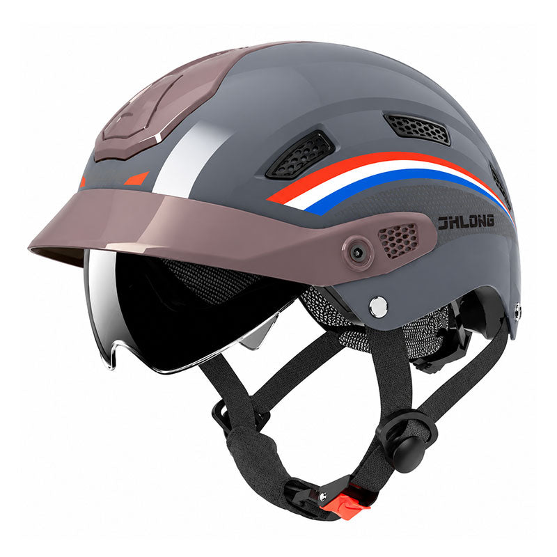 KTVMOTO Lightweight Motorcycle Half Helmet with Visor & Retro Design-I273